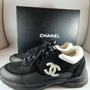 Chanel Black CC Logo Runner Trainer Sneaker